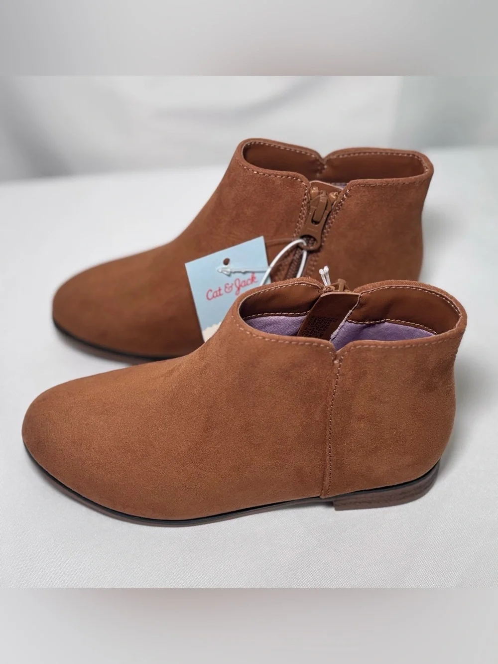 Cat & Jack Penelope Cognac Suede Ankle Boots